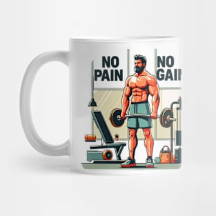 No Pain, No Gain: Bodybuilder's Motivation Mug